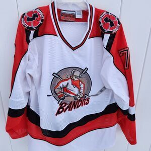No Excuses NEW JERSEY BANDITS #7 Girls Female Ice Hockey Jersey Size Med